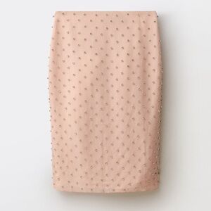 Mango Crystal Embellished Pencil Skirt -Light Pink Size Large